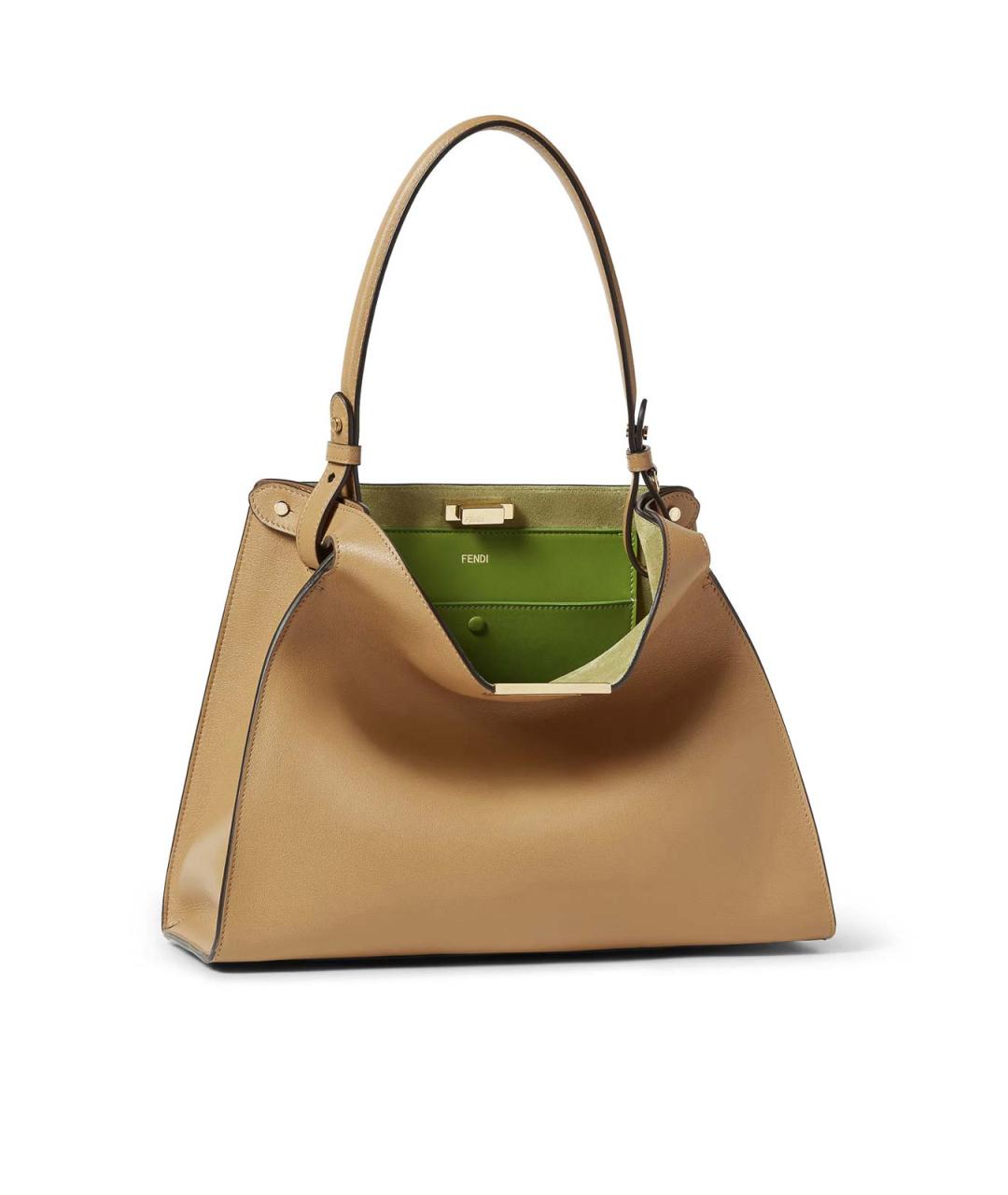 FENDI Коричневая кожаная сумка тоут, фото 4
