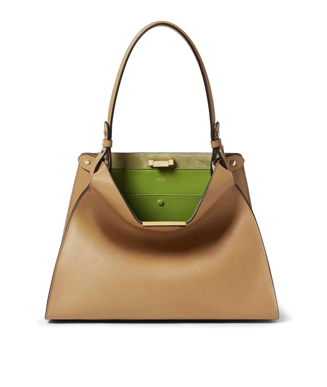 FENDI Коричневая кожаная сумка тоут, фото 1