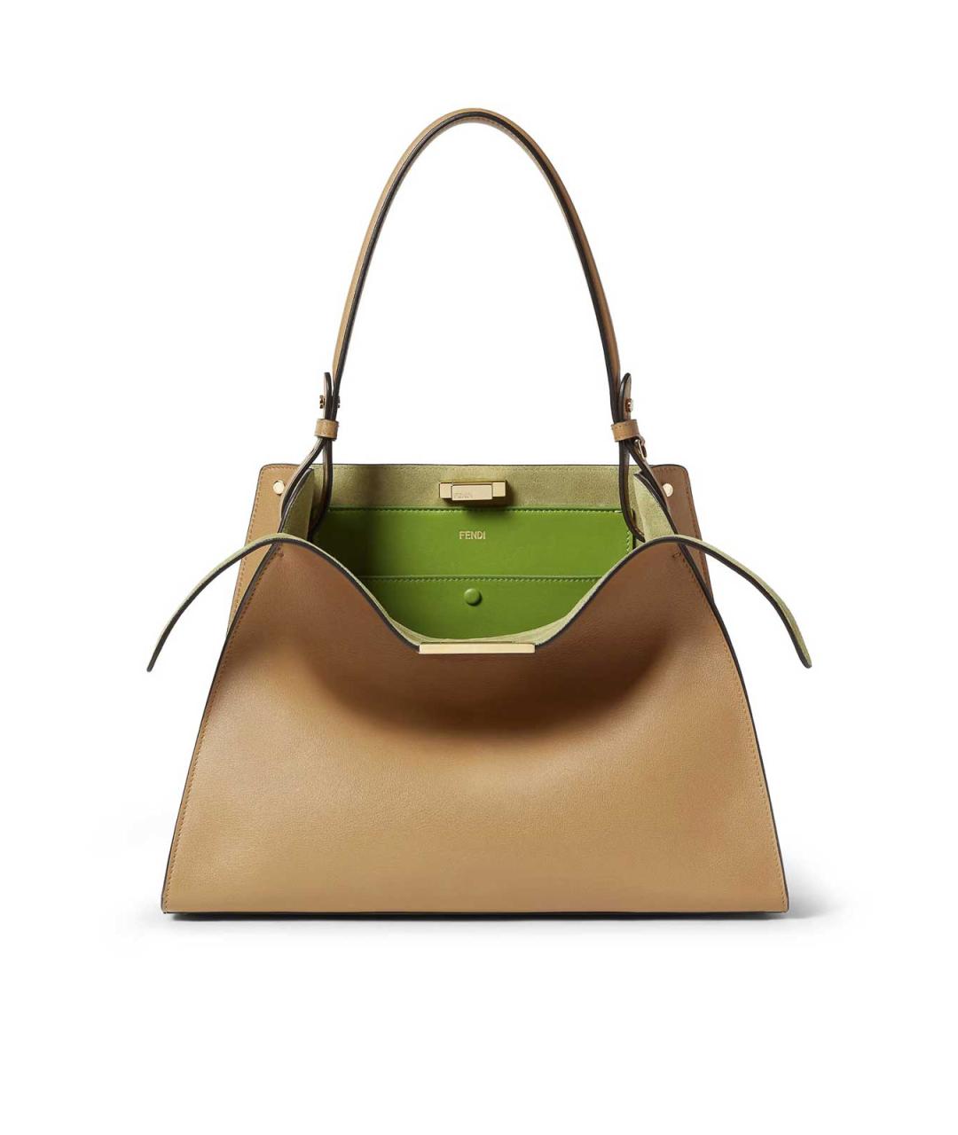 FENDI Коричневая кожаная сумка тоут, фото 6