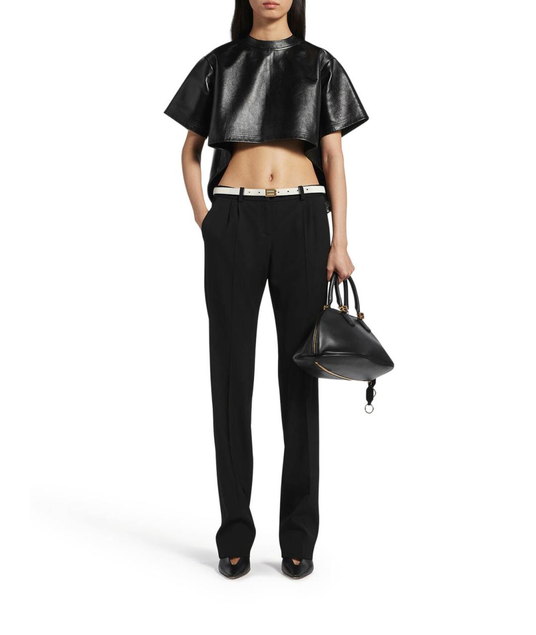 BALENCIAGA Черные шерстяные прямые брюки, фото 2