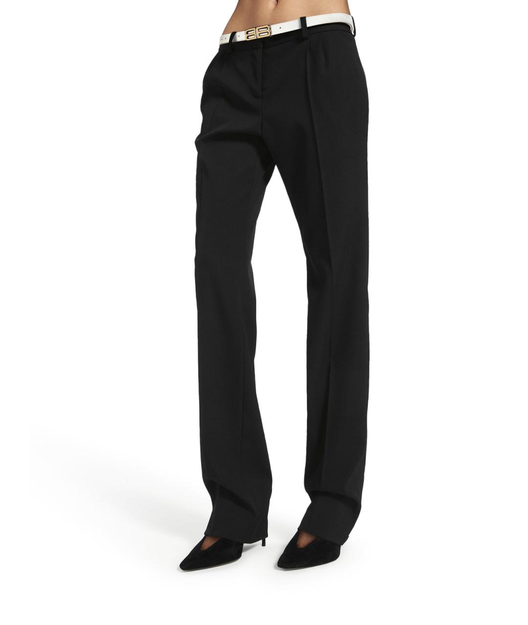 BALENCIAGA Черные шерстяные прямые брюки, фото 4