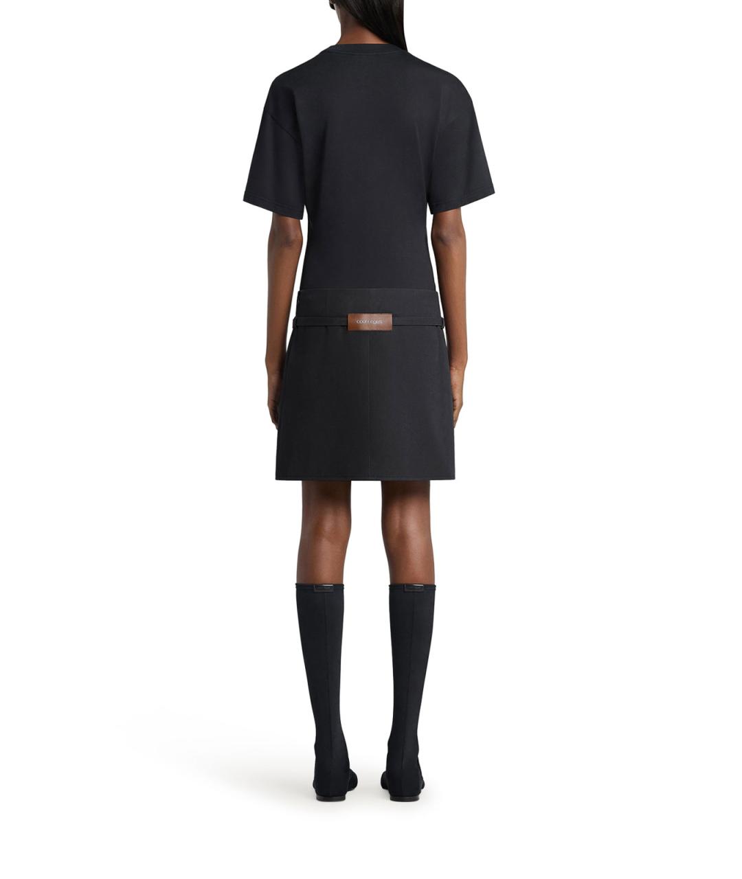 COURREGES Черная хлопковая футболка, фото 3