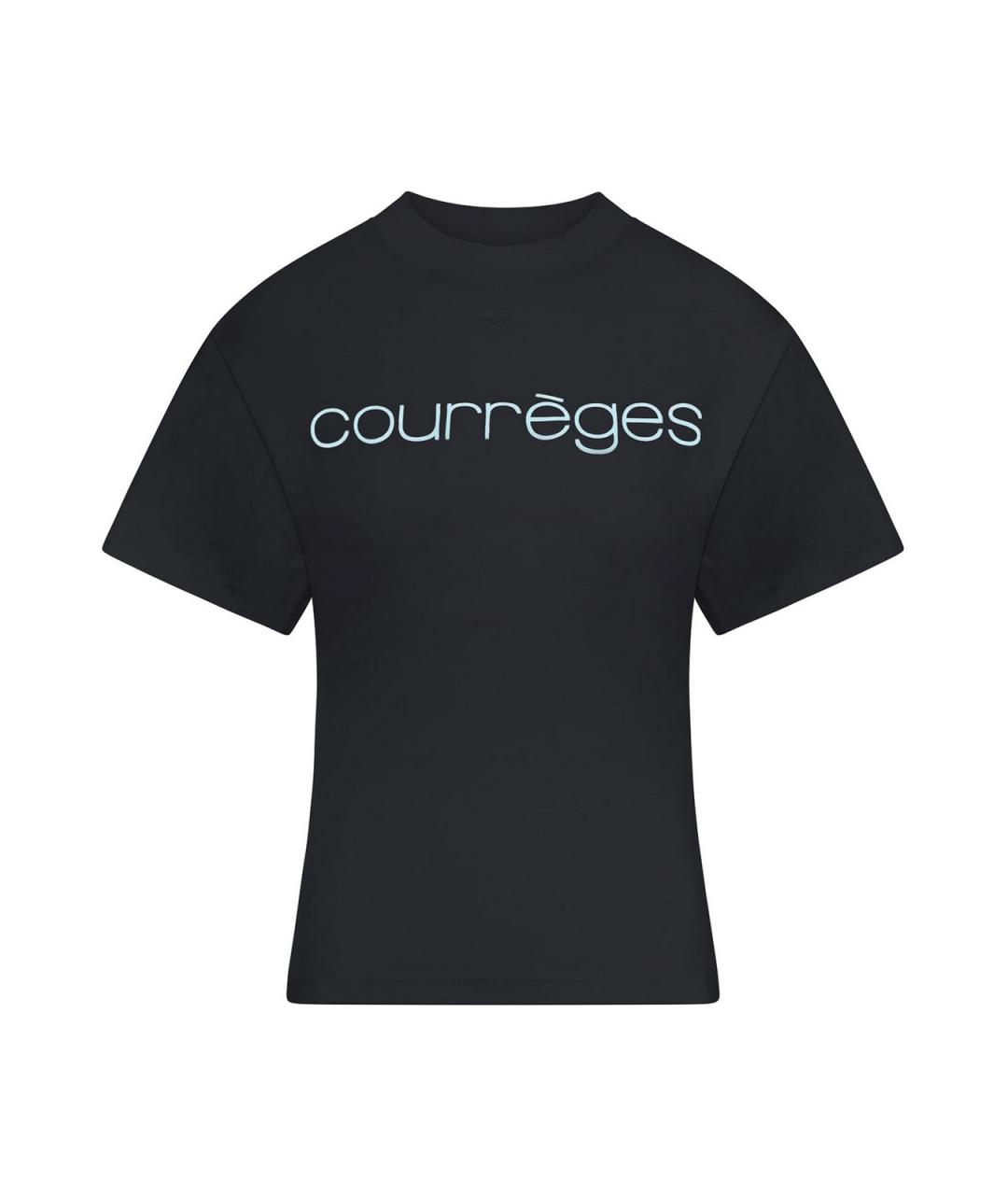 COURREGES Черная хлопковая футболка, фото 1