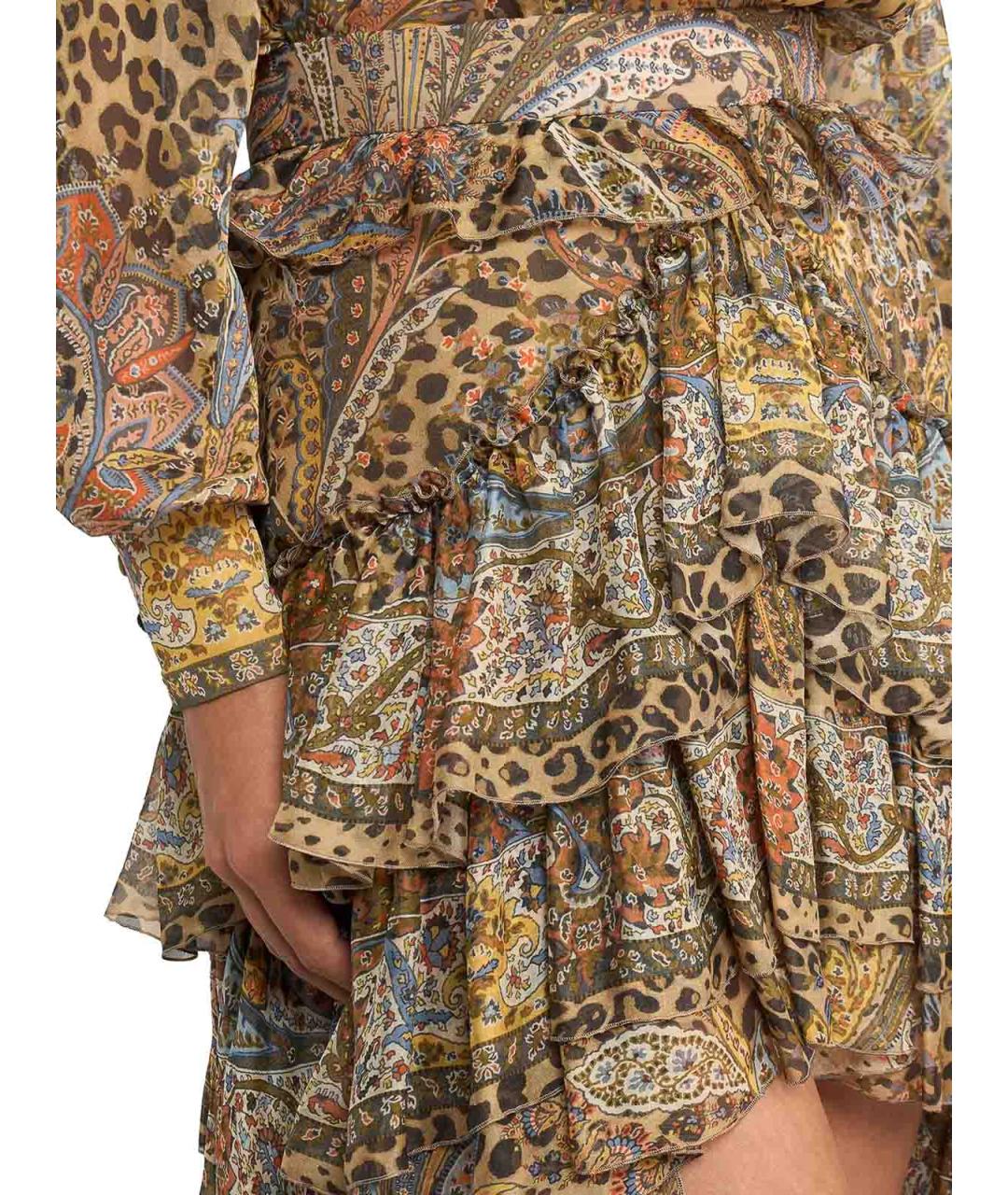 ETRO Мульти шелковая юбка мини, фото 5
