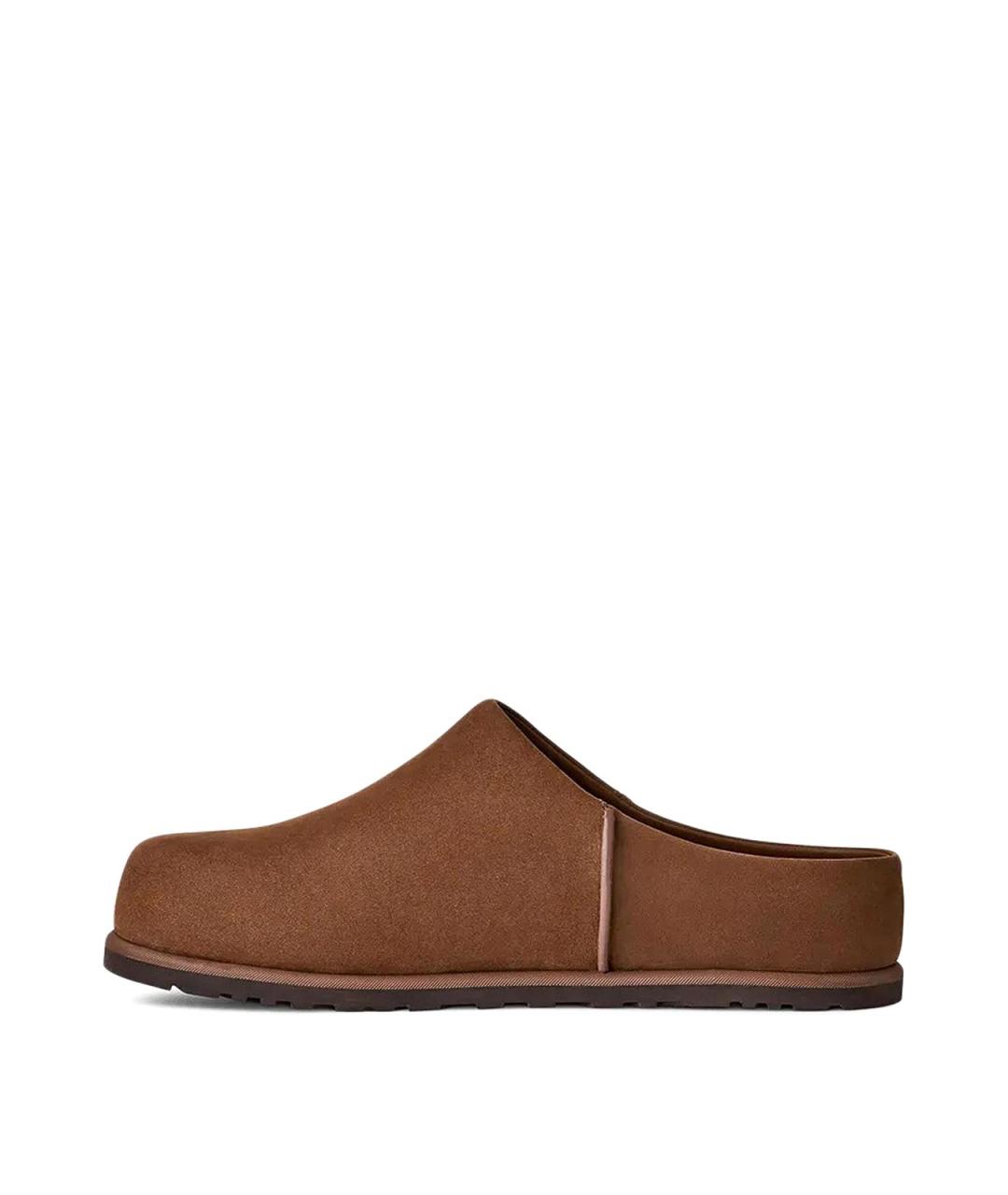 UGG Коричневые кожаные слипоны, фото 4