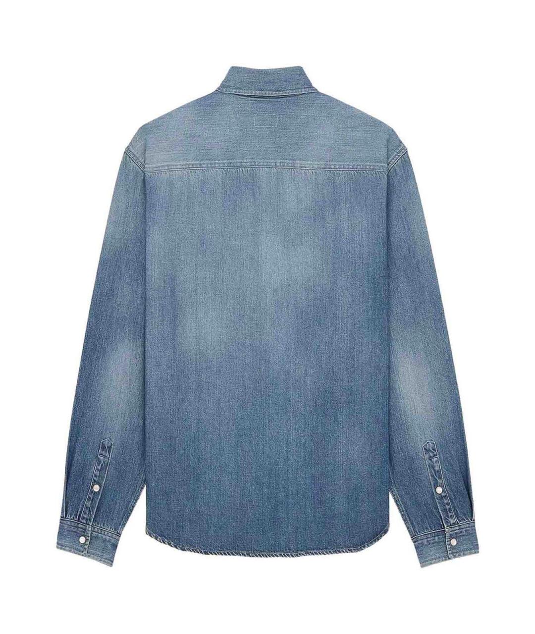 SAINT LAURENT Синяя хлопковая классическая рубашка, фото 2