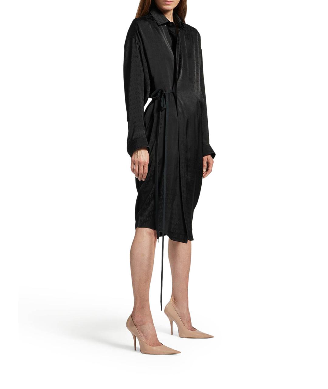BALENCIAGA Черное вискозное повседневное платье, фото 2