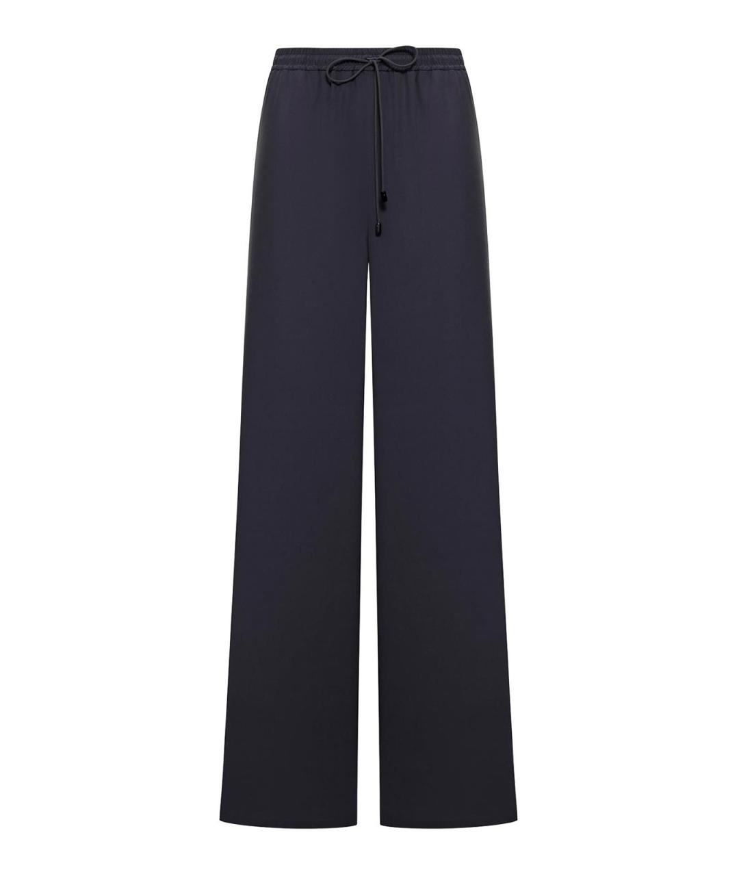 MAX MARA Синие шелковые брюки широкие, фото 1