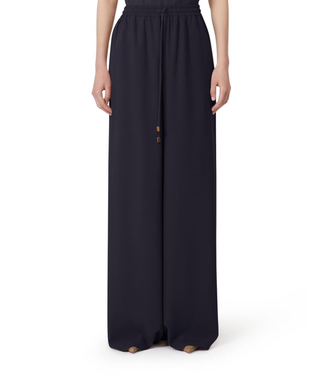 MAX MARA Синие шелковые брюки широкие, фото 2