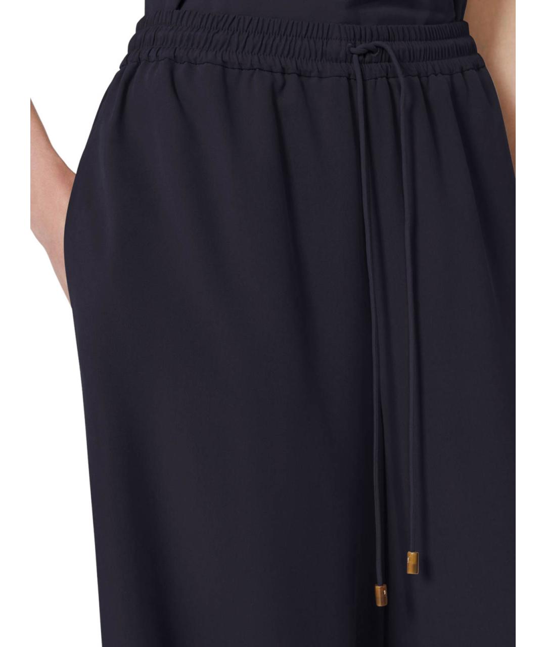 MAX MARA Синие шелковые брюки широкие, фото 4