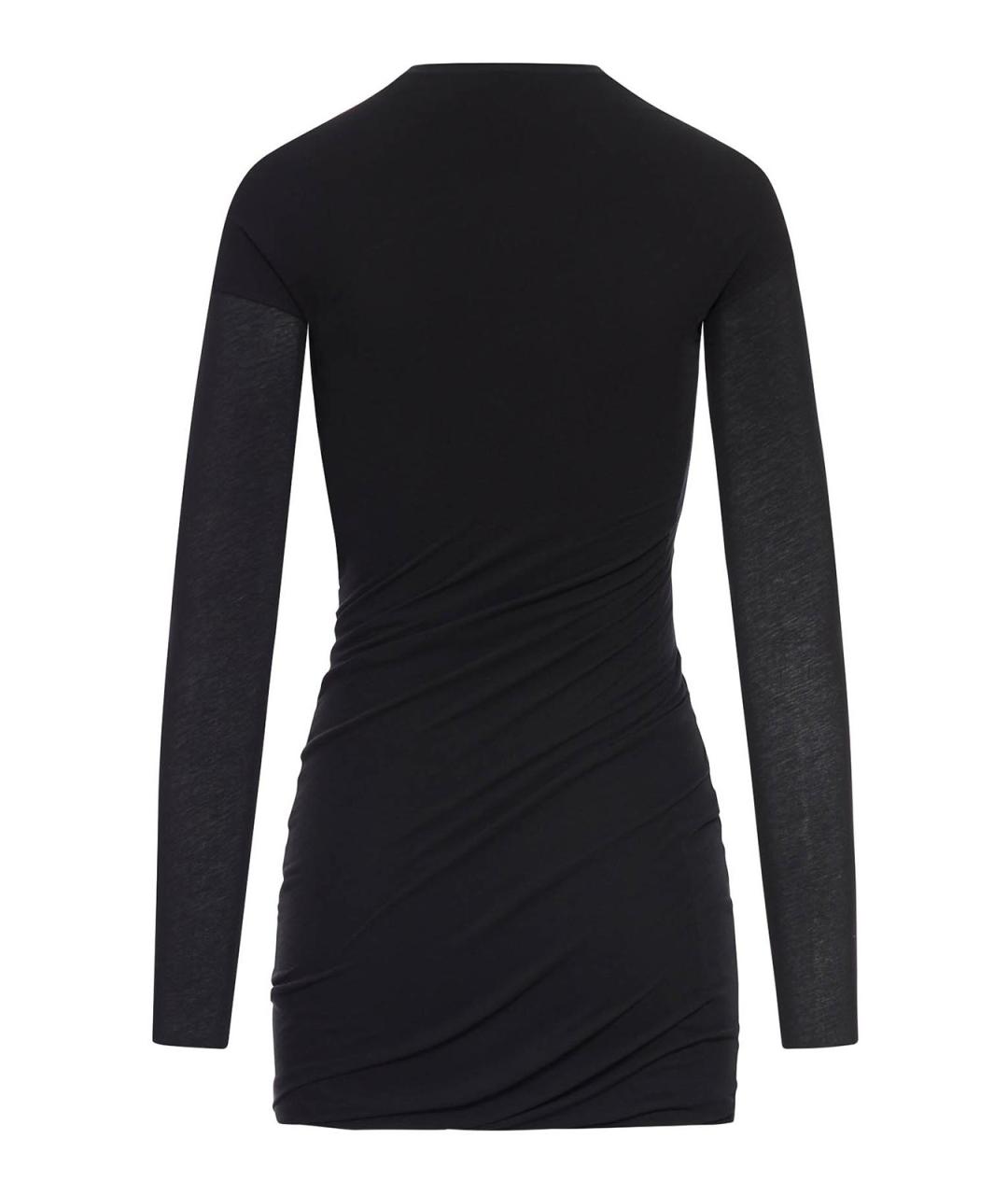 JIL SANDER Черное хлопковое повседневное платье, фото 2