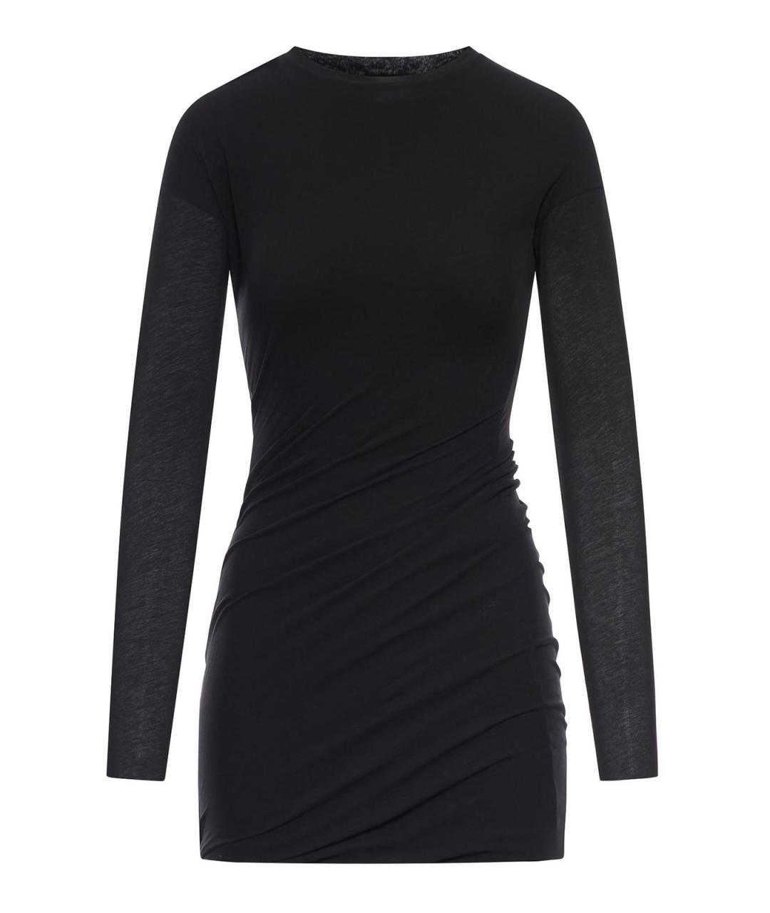 JIL SANDER Черное хлопковое повседневное платье, фото 1