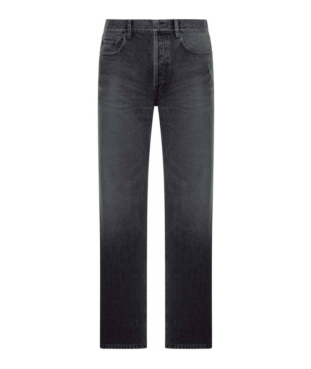 SAINT LAURENT Черные хлопковые прямые джинсы, фото 1