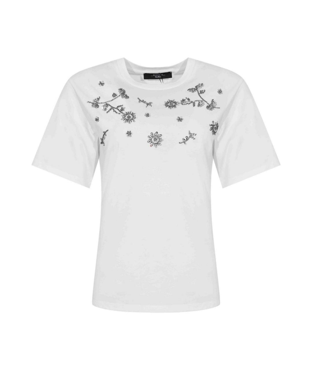 WEEKEND MAX MARA Белая хлопковая футболка, фото 1