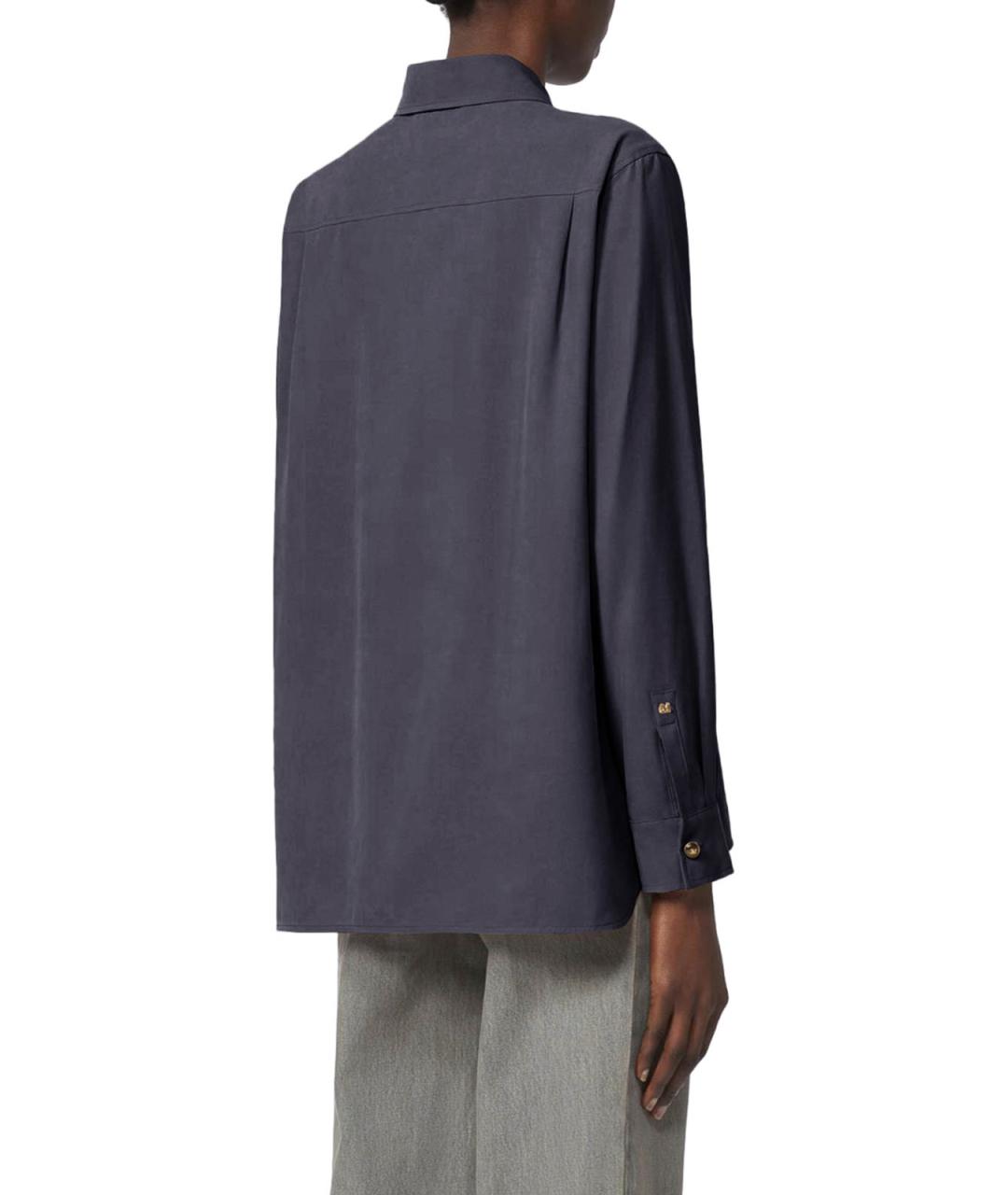 MAX MARA Синяя шелковая рубашка, фото 3