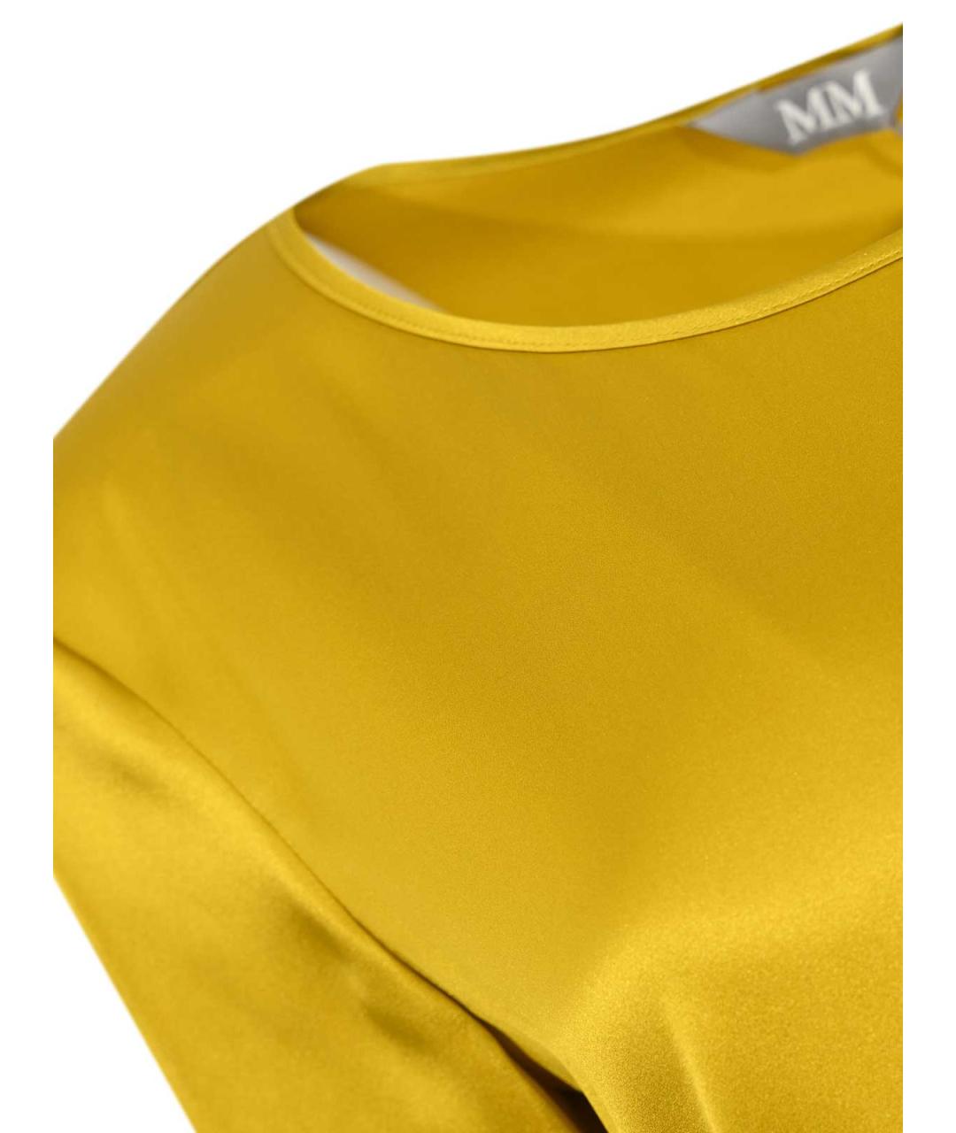 MAX MARA Горчичная шелковая блузы, фото 3
