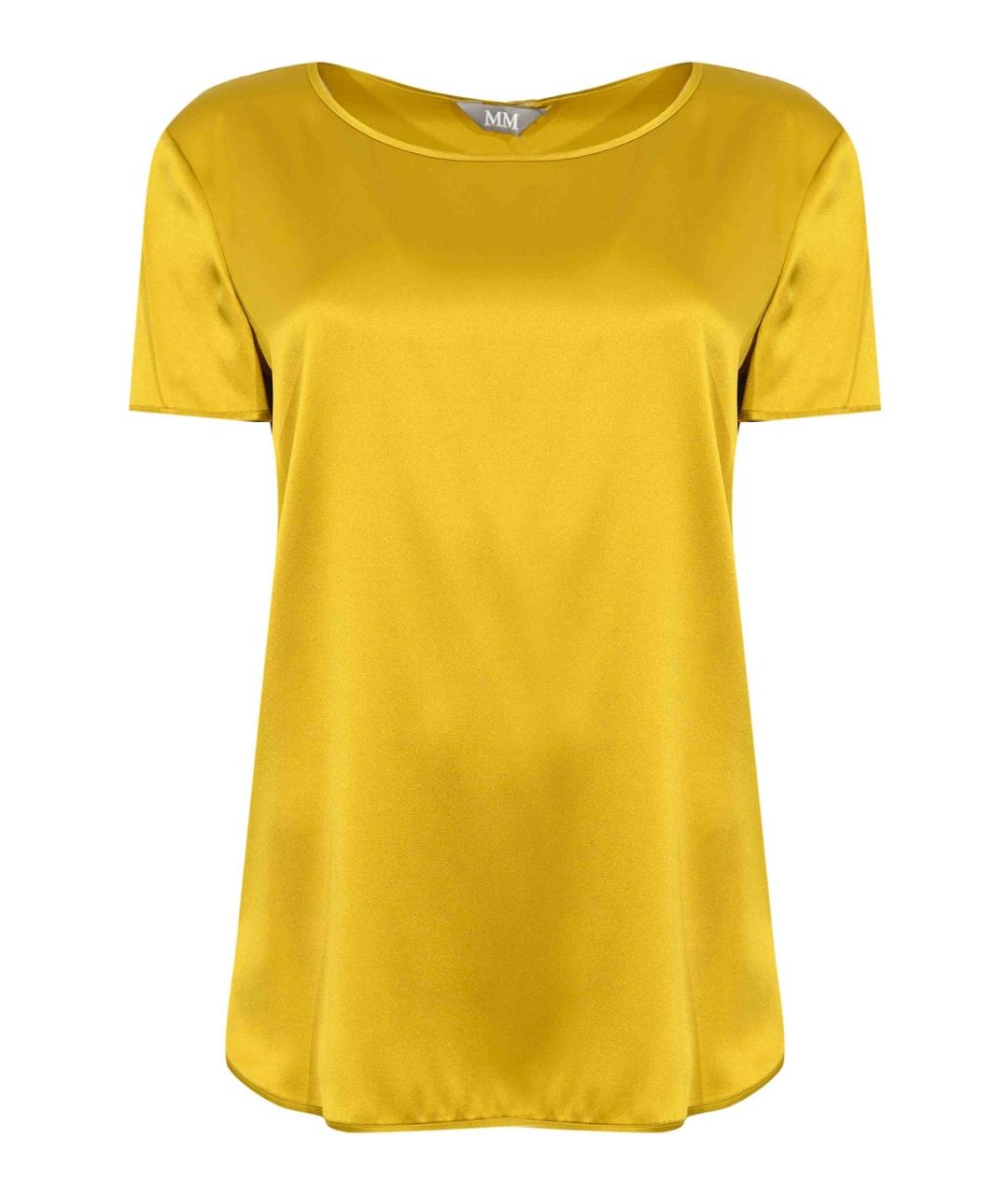 MAX MARA Горчичная шелковая блузы, фото 1