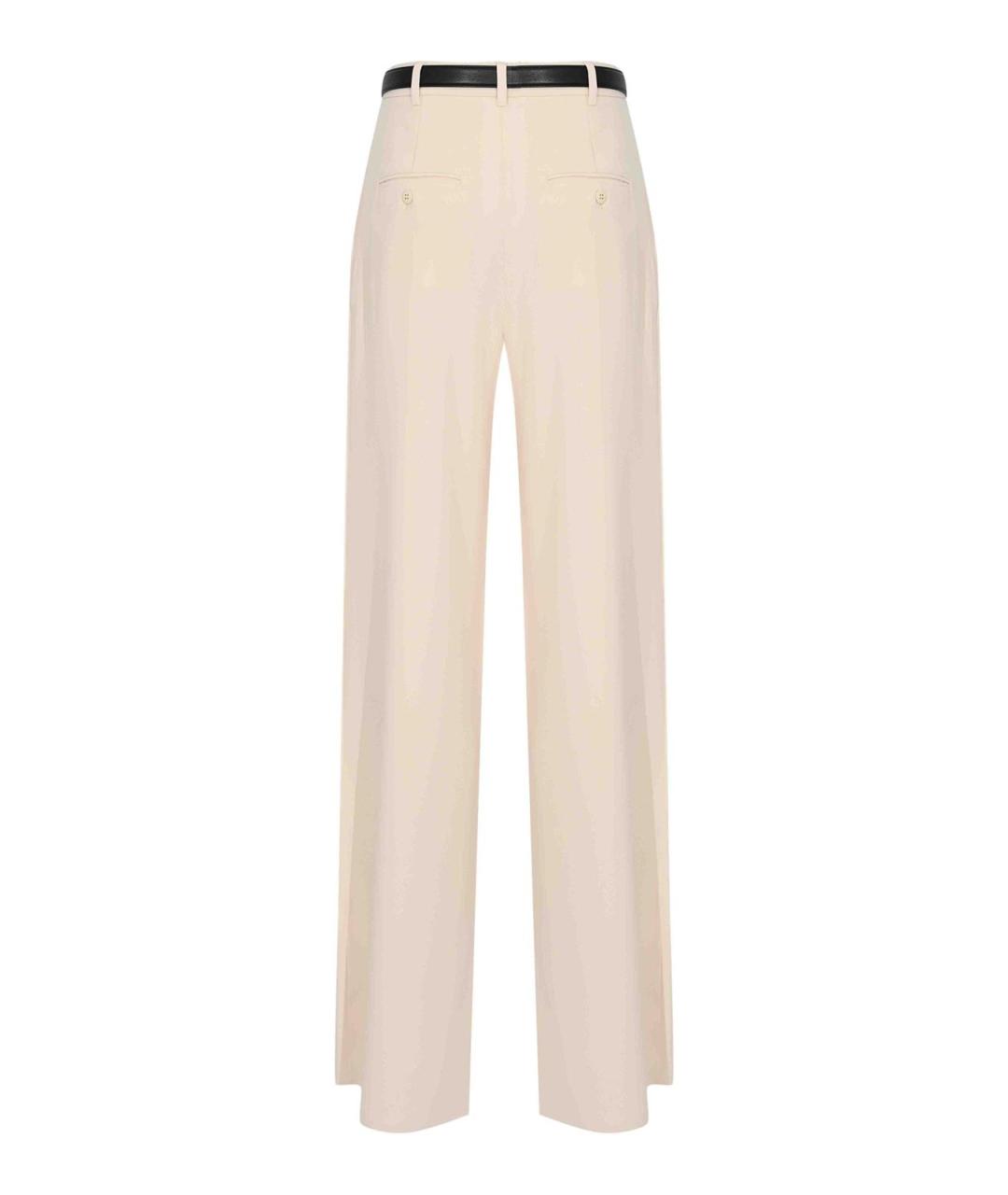 MAX MARA STUDIO Бежевые кожаные брюки широкие, фото 1
