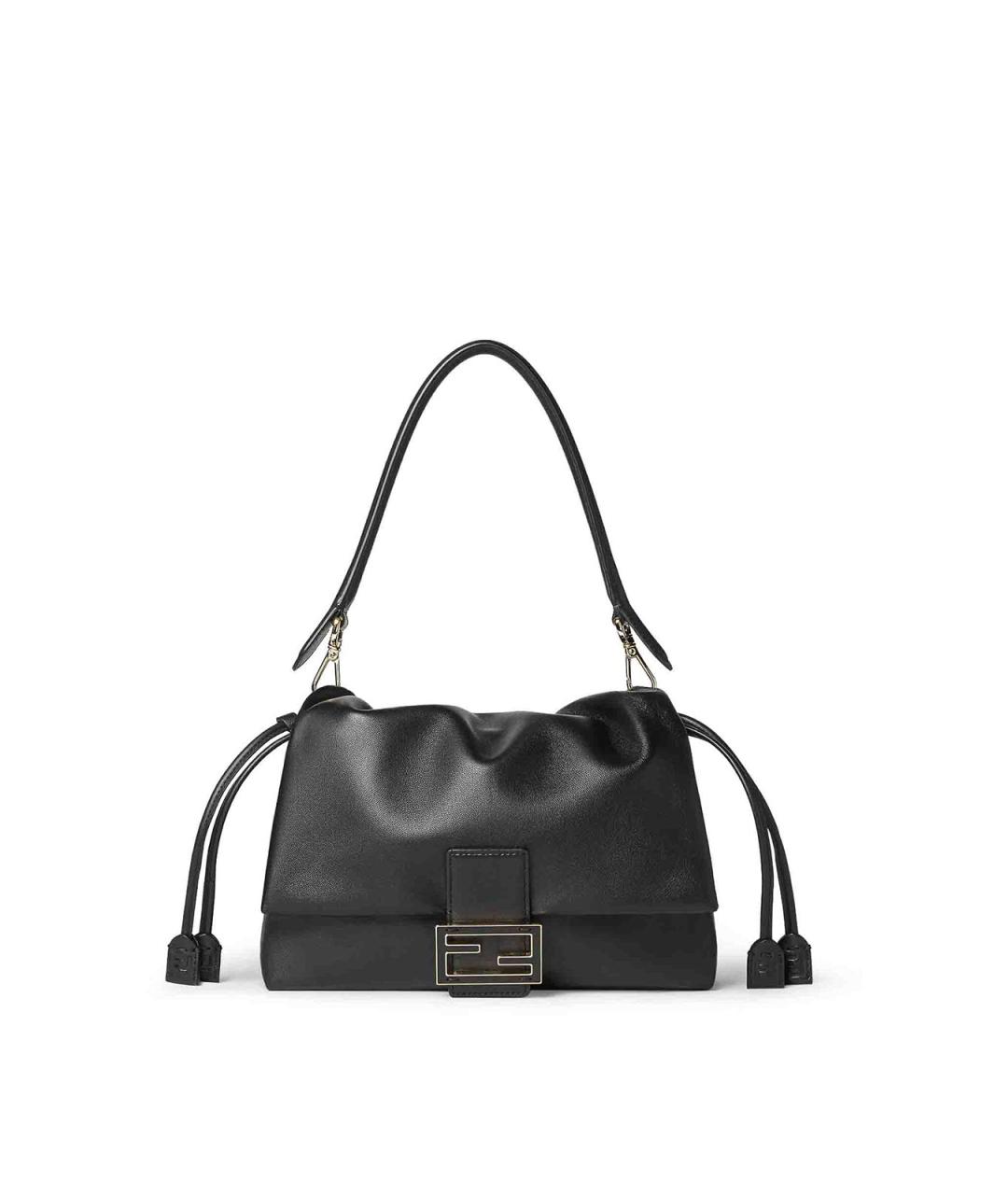 FENDI Черная кожаная сумка через плечо, фото 1