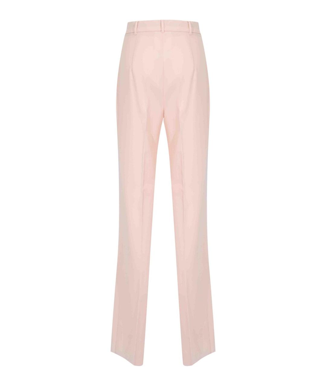 MAX MARA STUDIO Розовые шерстяные брюки широкие, фото 2