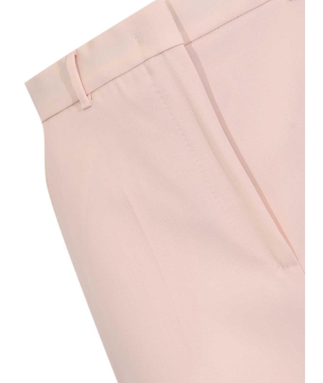 MAX MARA STUDIO Розовые шерстяные брюки широкие, фото 3