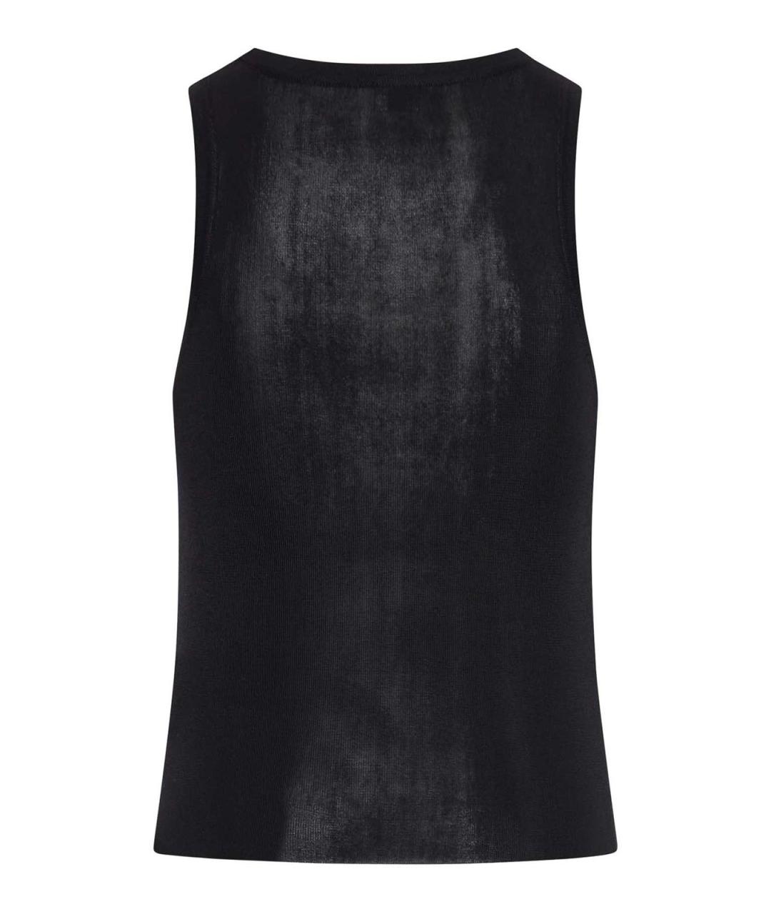 SAINT LAURENT Черная вискозная майка, фото 2