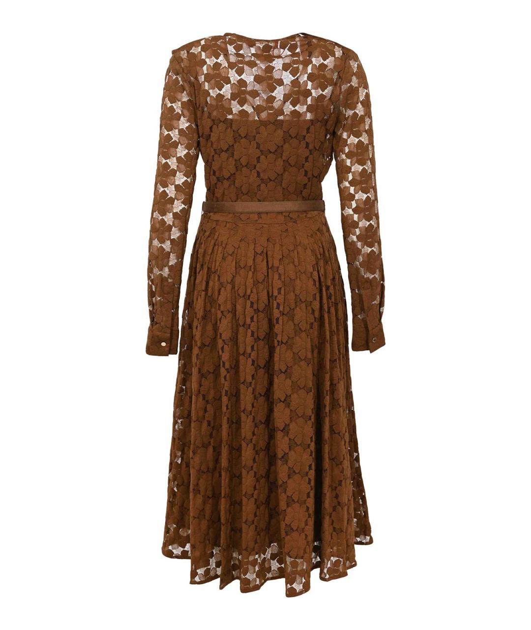 MAX MARA STUDIO Коричневое полиамидовое повседневное платье, фото 2