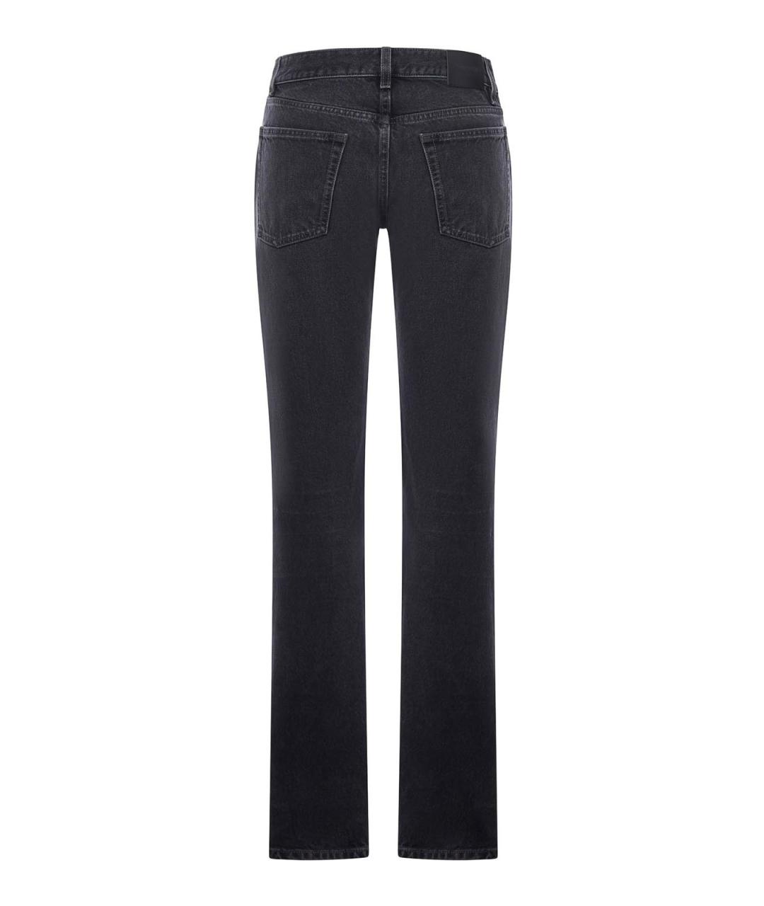 SAINT LAURENT Черные хлопковые прямые джинсы, фото 2