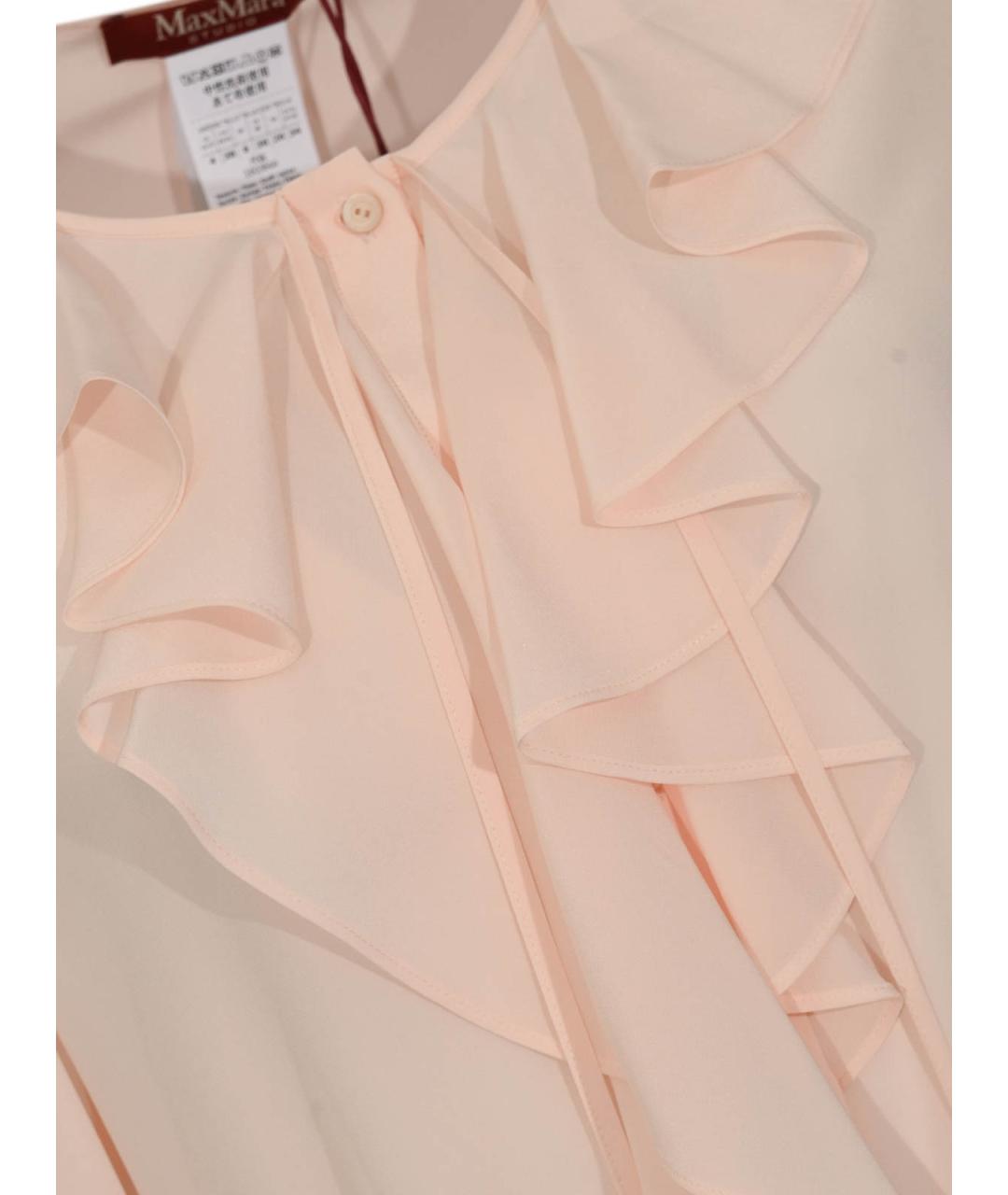 MAX MARA STUDIO Бежевая шелковая блузы, фото 3