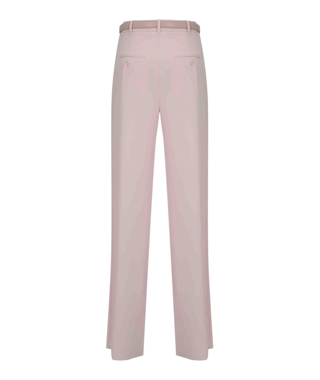 MAX MARA STUDIO Бежевые кожаные прямые брюки, фото 2
