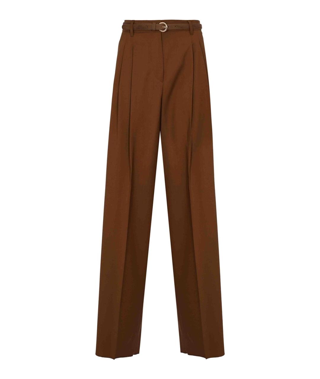 MAX MARA STUDIO Коричневые кожаные брюки широкие, фото 1