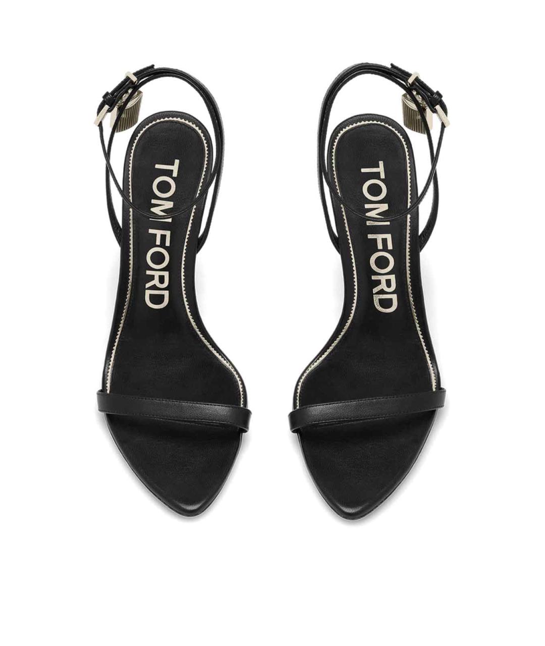 TOM FORD Черные кожаные босоножки, фото 5