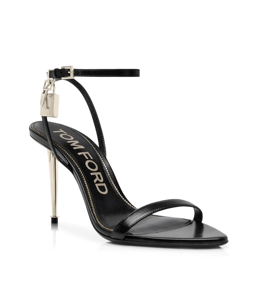 TOM FORD Черные кожаные босоножки, фото 3