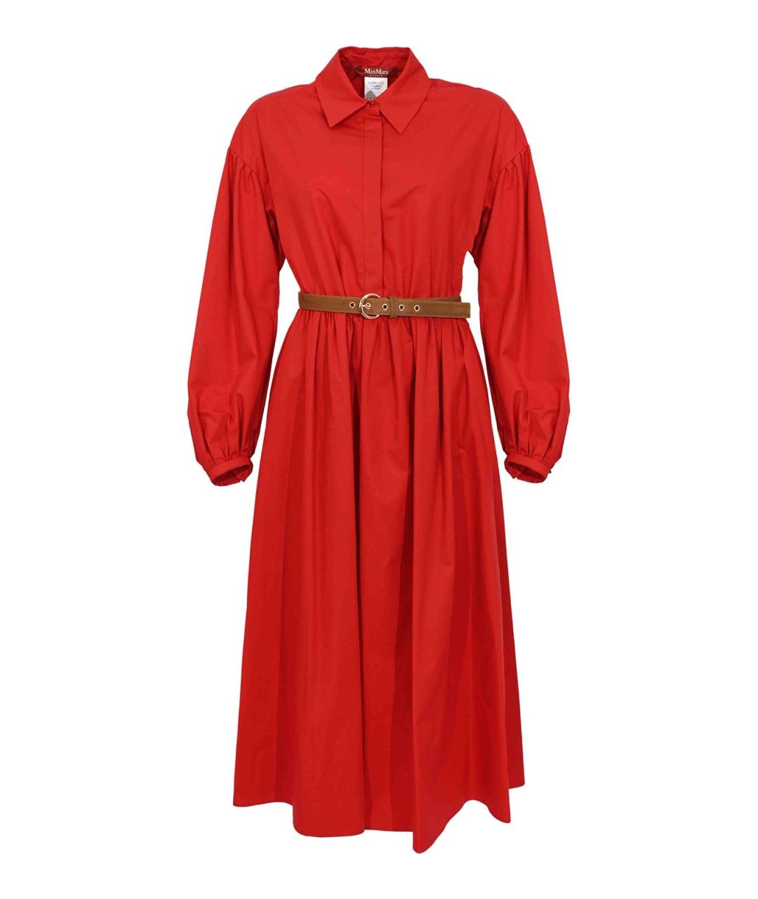 MAX MARA STUDIO Красное хлопковое повседневное платье, фото 1