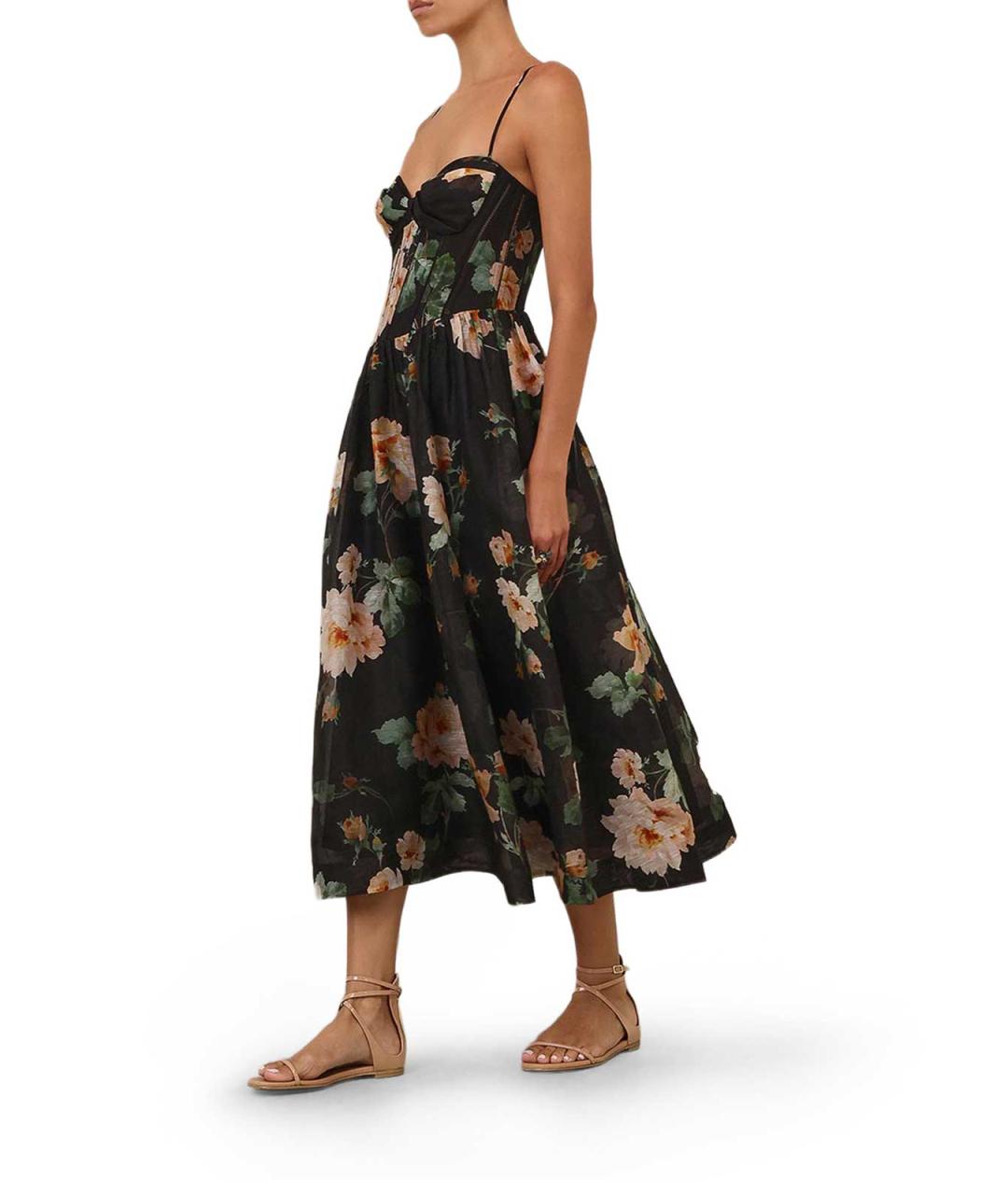 ZIMMERMANN Черное льняное коктейльное платье, фото 4