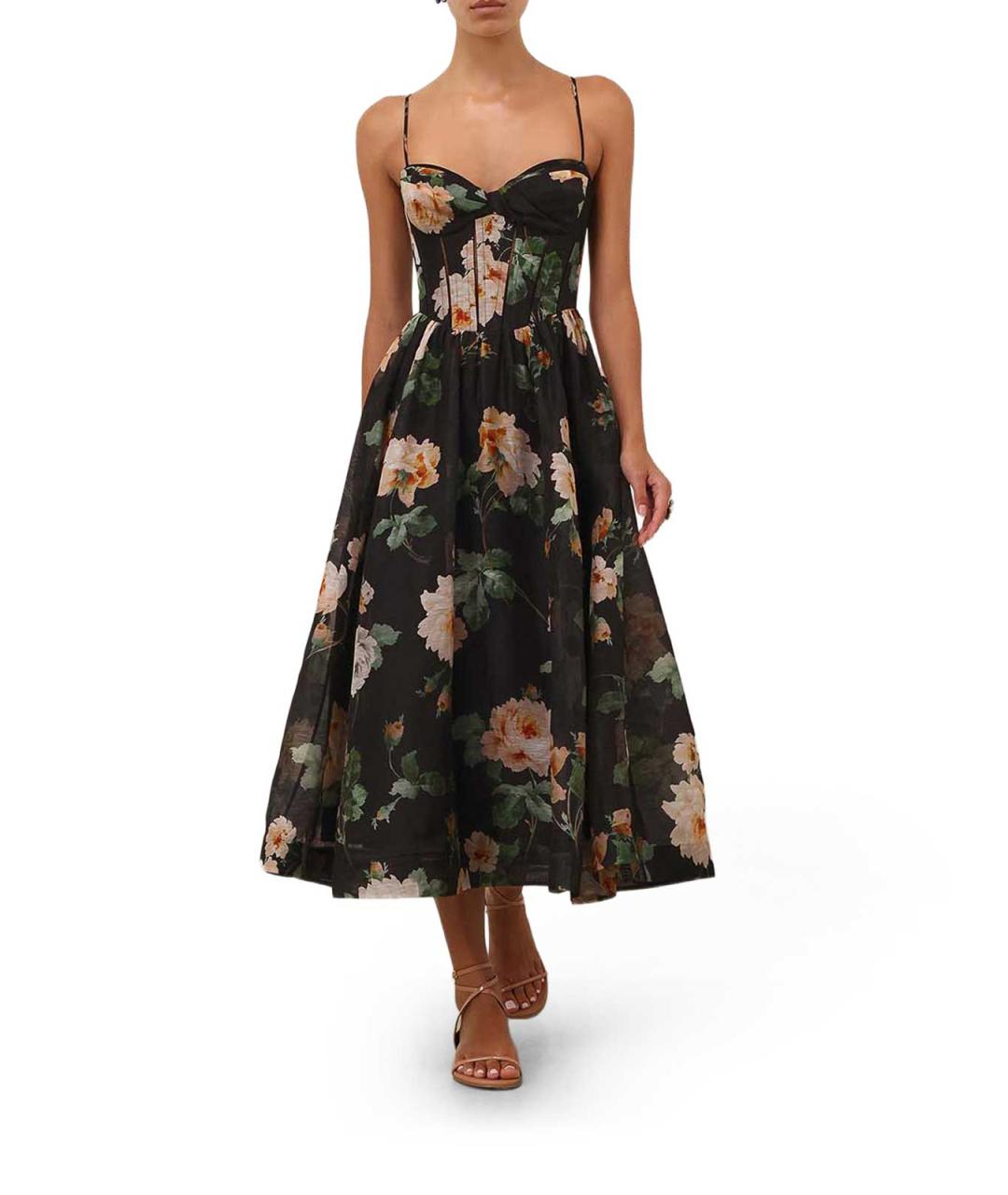 ZIMMERMANN Черное льняное коктейльное платье, фото 2