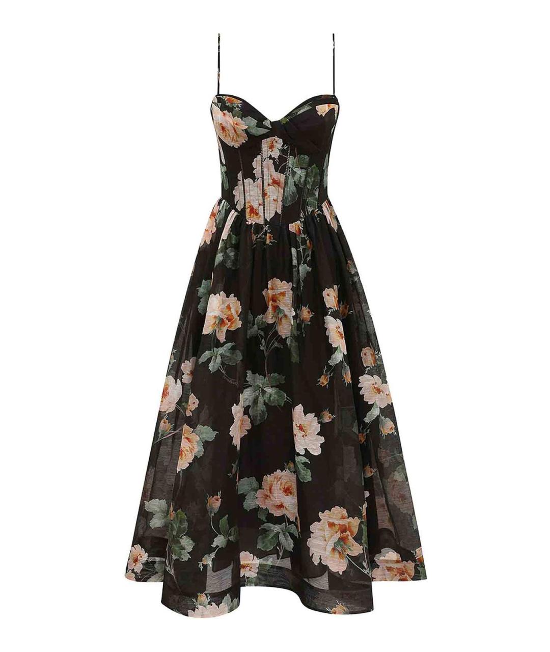 ZIMMERMANN Черное льняное коктейльное платье, фото 1