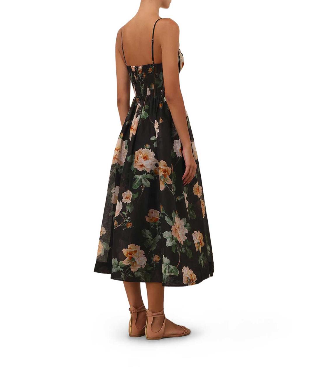 ZIMMERMANN Черное льняное коктейльное платье, фото 3