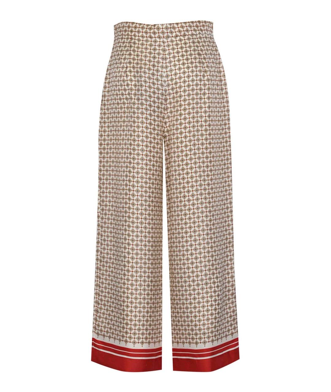 MAX MARA STUDIO Красные шелковые брюки широкие, фото 2