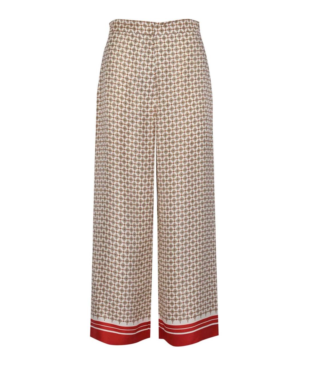 MAX MARA STUDIO Красные шелковые брюки широкие, фото 1