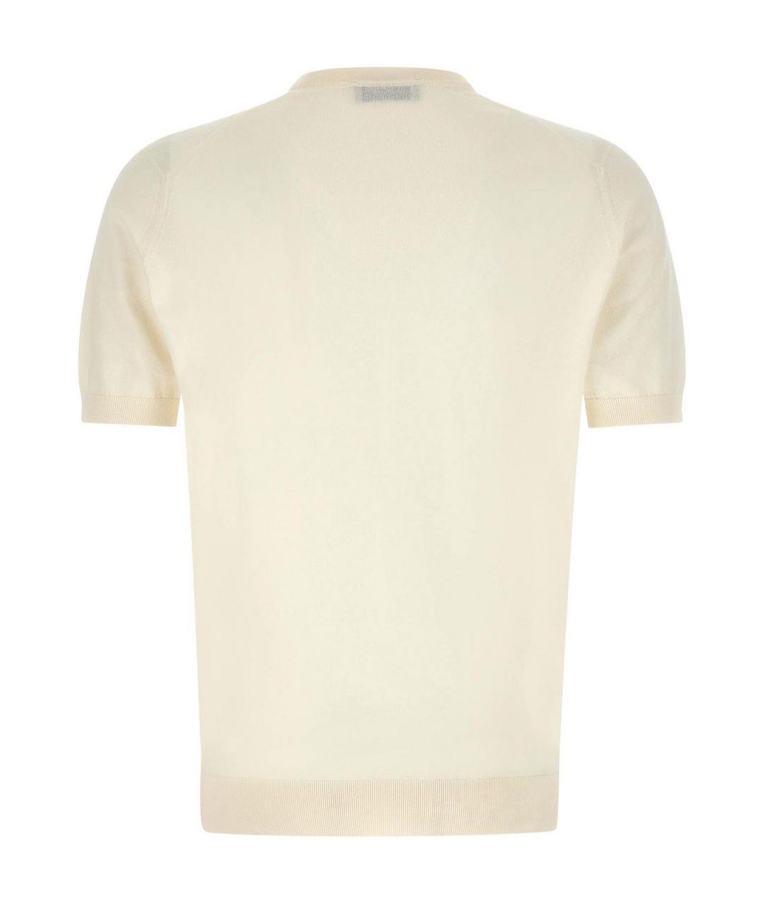 JOHN SMEDLEY Бежевая хлопковая футболка, фото 2