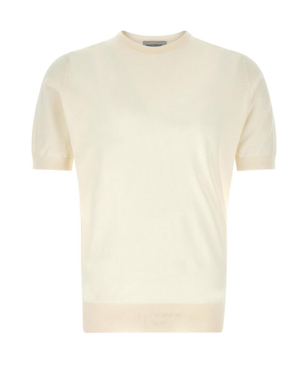 JOHN SMEDLEY Бежевая хлопковая футболка, фото 1