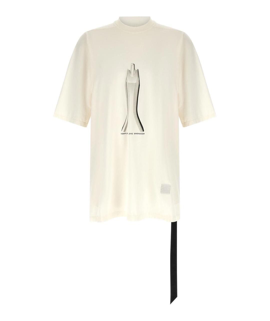RICK OWENS DRKSHDW Белая хлопковая футболка, фото 1