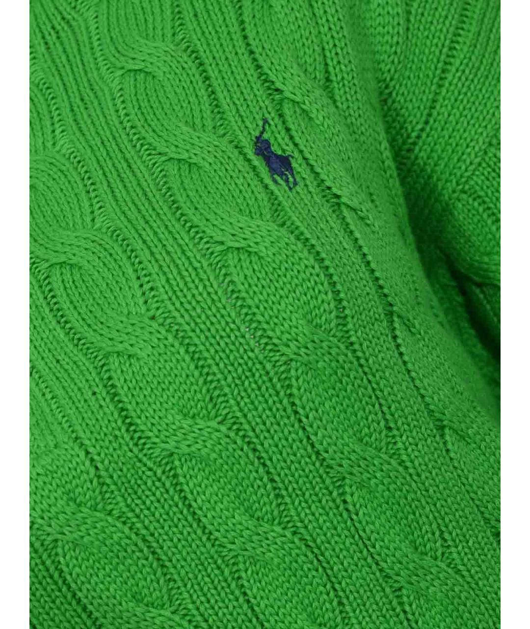 POLO RALPH LAUREN Зеленый хлопковый джемпер / свитер, фото 3