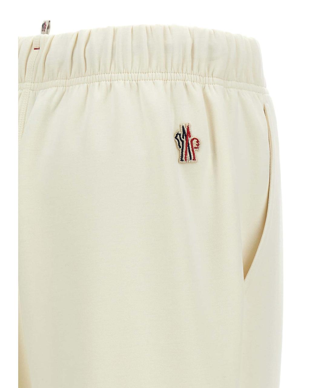 MONCLER Белые полиэстеровые спортивные брюки и шорты, фото 4
