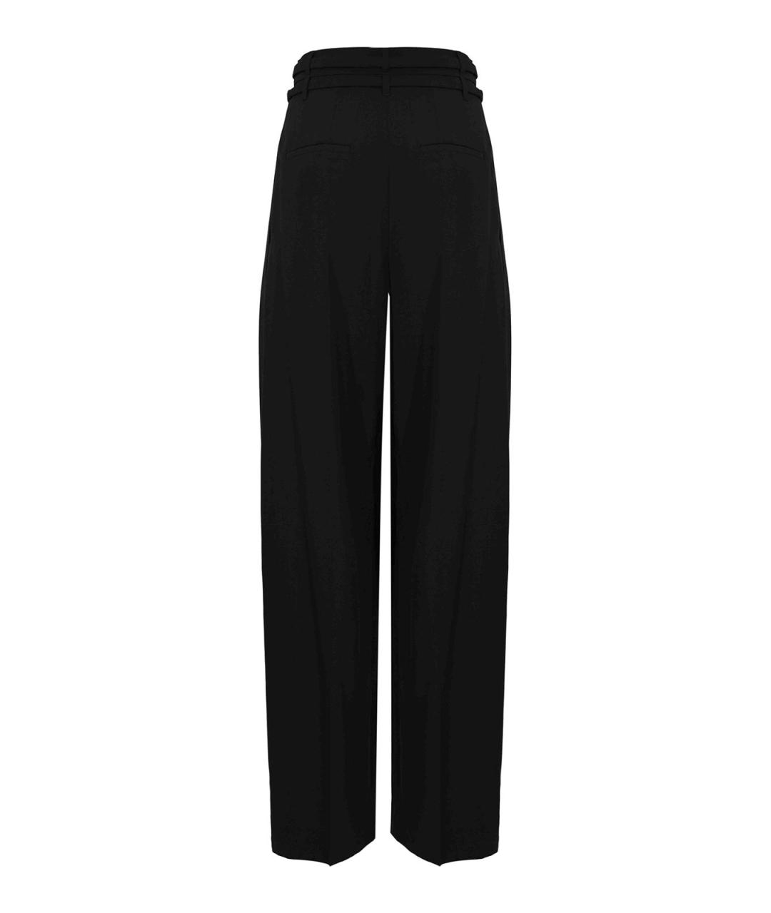SPORTMAX Черные шерстяные брюки широкие, фото 2