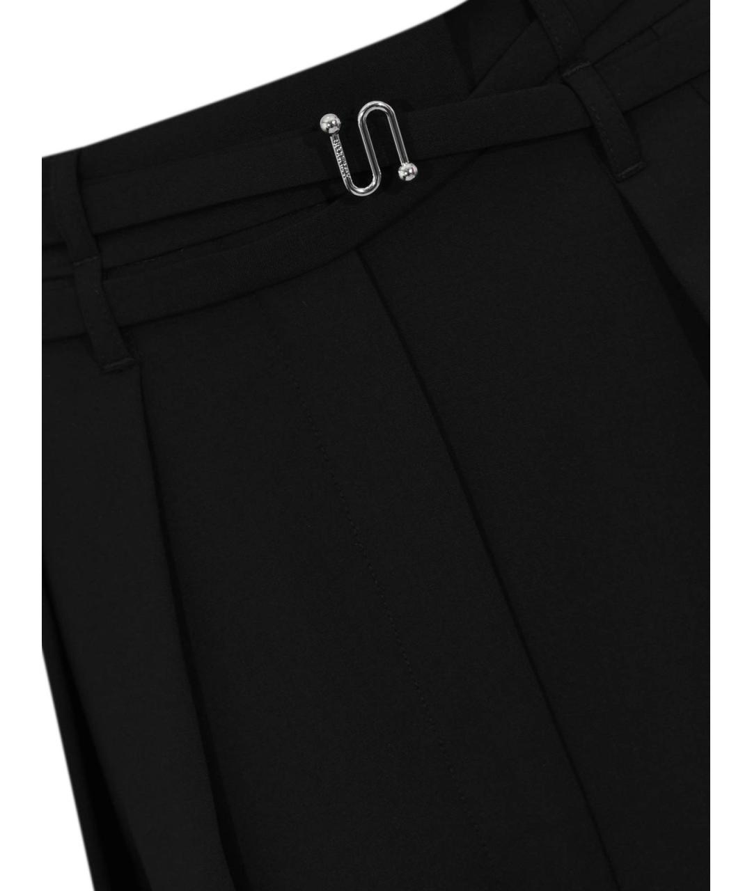 SPORTMAX Черные шерстяные брюки широкие, фото 3