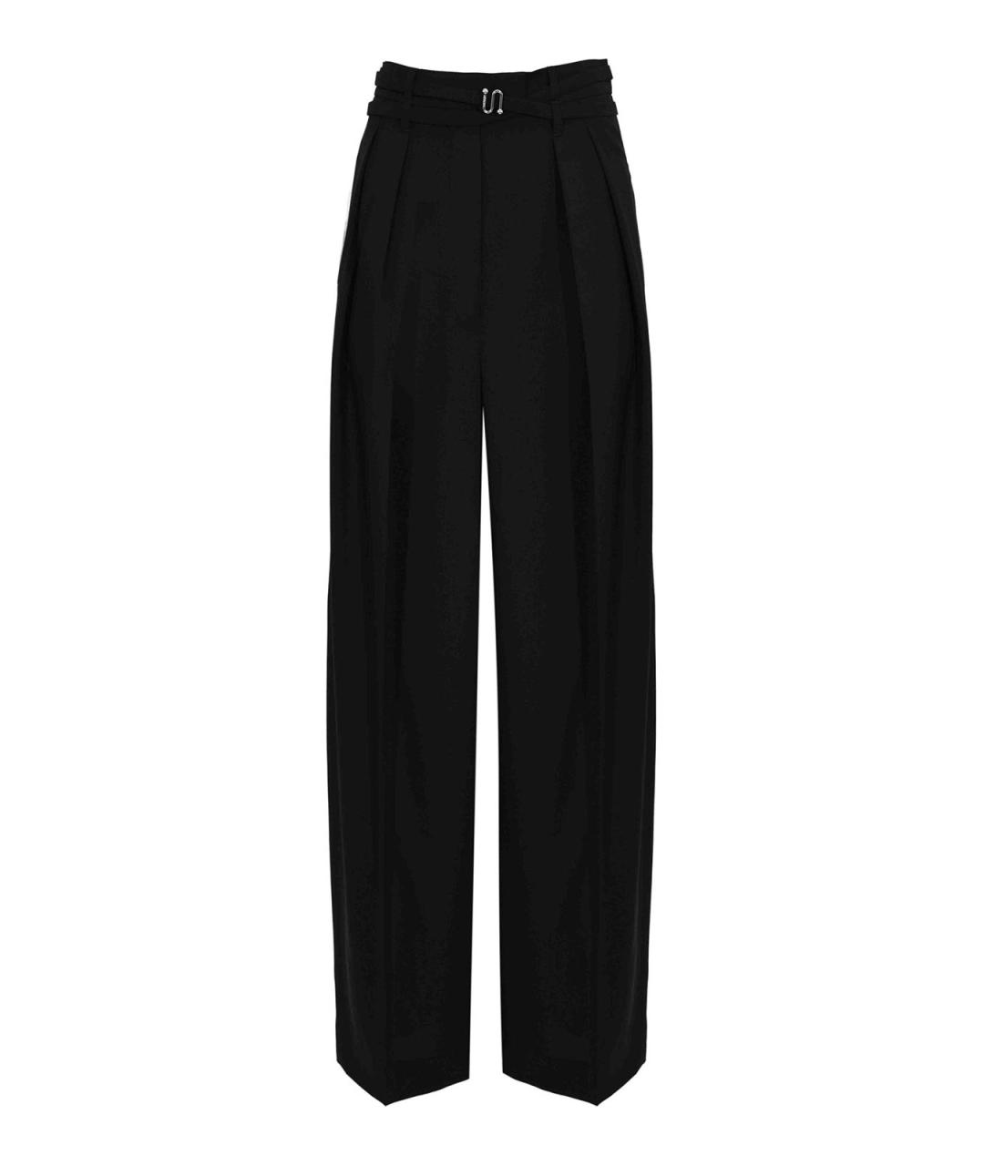 SPORTMAX Черные шерстяные брюки широкие, фото 1