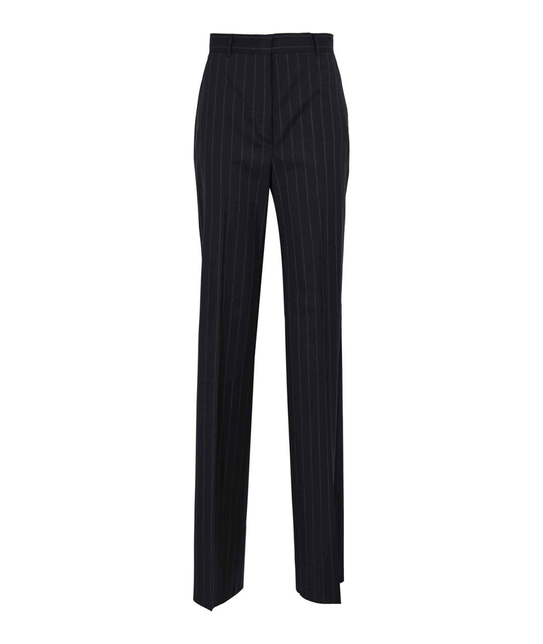 MAX MARA STUDIO Синие шерстяные прямые брюки, фото 1