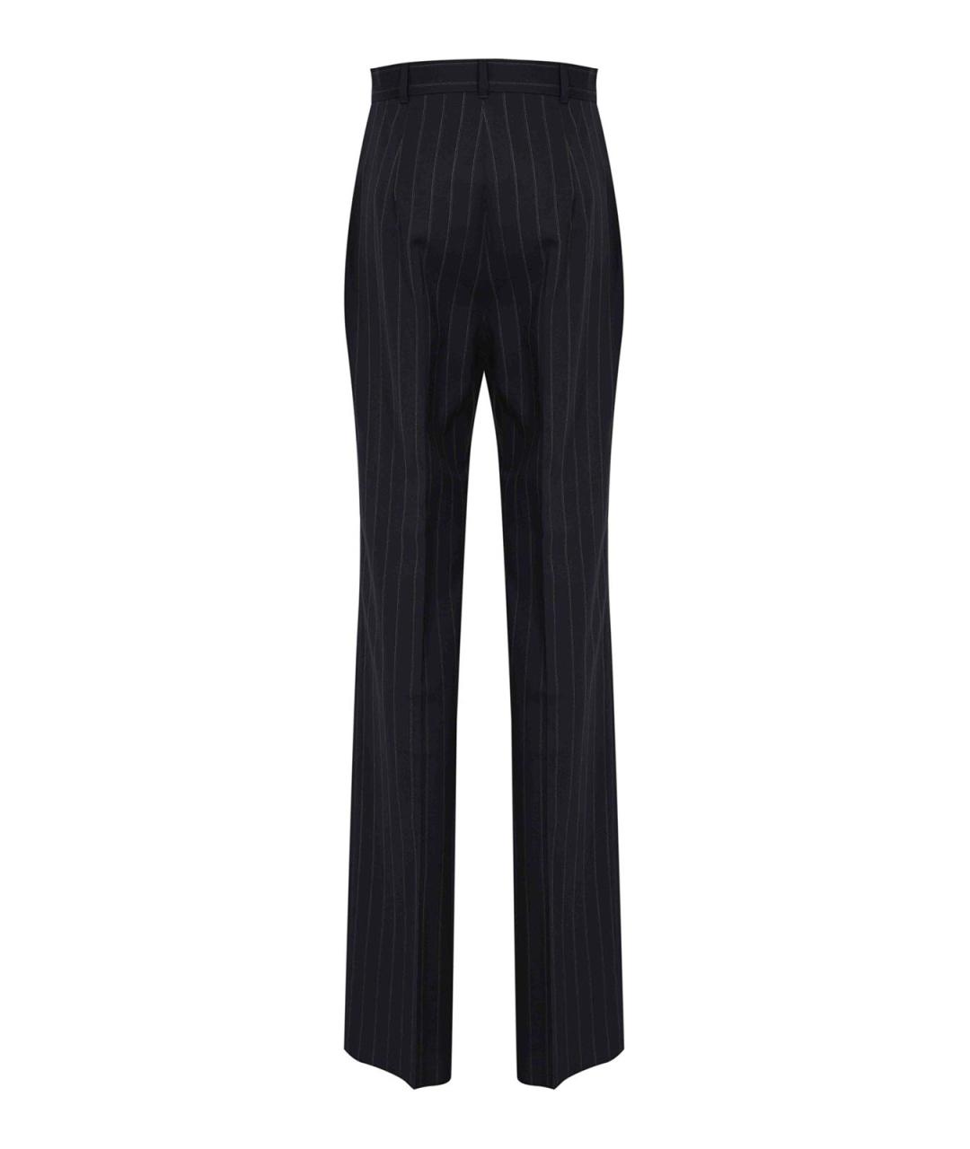 MAX MARA STUDIO Синие шерстяные прямые брюки, фото 2